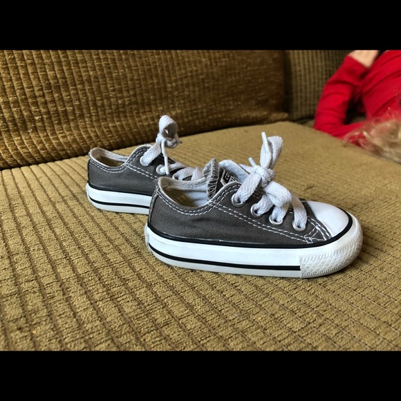 Converse all star toddler gray shoes Sz 4 - Picture 5 of 5